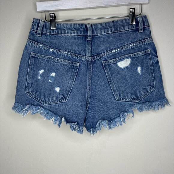 SWS High Rise Button Fly Cut-off Short Shorts Size 7 Distressed 100% Cotton - Picture 3 of 10